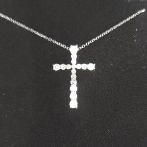 1/2 CTTW HI/I2 CROSS NECKLACE 14WG 16" w/ 2" extension ✝️ ❤️